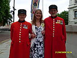 TA100 Pageant - outside HorseGuards Parade, London, me with 2 young men from the Chelsea Pensioners Hospital  21.6.08
