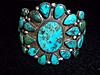 huge gorgeous 1930s navajo hand pulled wire coin silver or sterling and bisbee turquoise cuff bracelet
